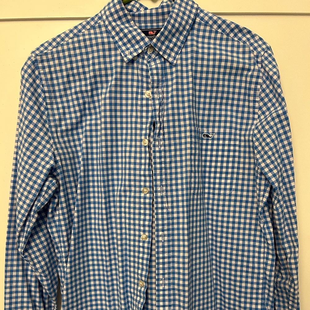 Vineyard Vines Blue/white Checked Tucker Shirt